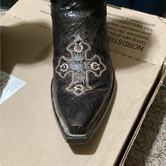 Old Gringo Brown Leather Jeweled Studded Cross Western Cowgirl Boot Size 6 - Picture 11 of 12